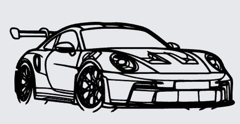 DEKORACJA ŚCIENNA OBRAZ KONTUR SYLWETKI SPORTOWE AUTO (PORSCHE 911 GT3 RS)